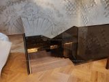 Лестница с 2 на 3 этаж из дуба на косоурах «Жидкий металл» — фото 3
